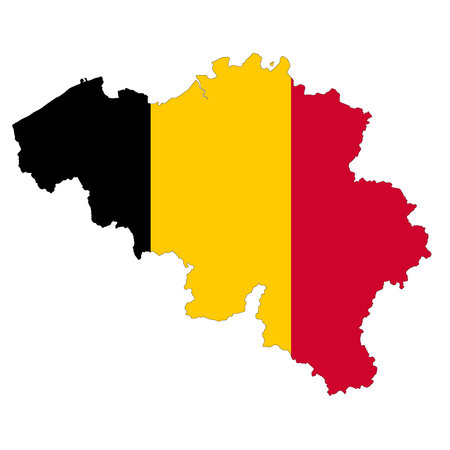 A Belgium map on white background with clipping pathの写真素材