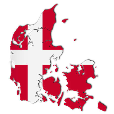 Denmark map on white background 3d illustrationの写真素材