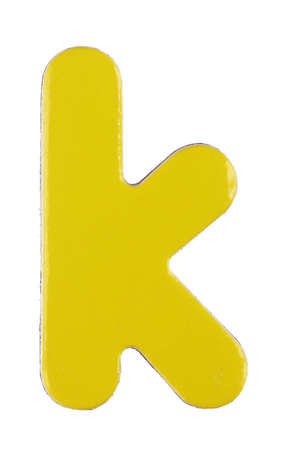 lower case k magnetic letter on whiteの写真素材