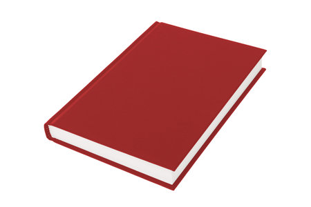 Red hardcover book on white backgroundの写真素材