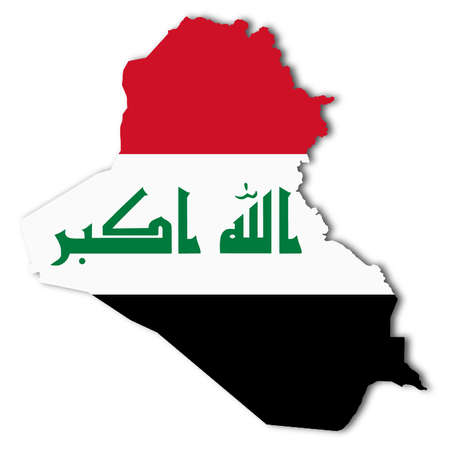 Iraq map on white background with clipping path to remove shadow 3d illustrationの写真素材