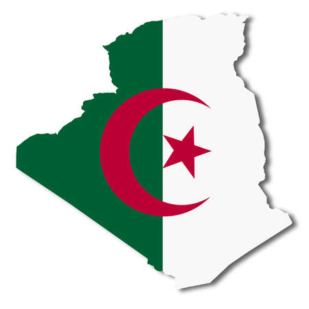 Algeria map on white background 3d illustration with clipping pathの写真素材