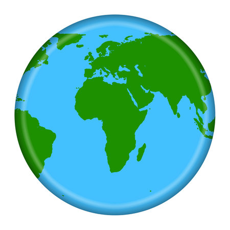 World map button 3d illustration with clipping pathの写真素材