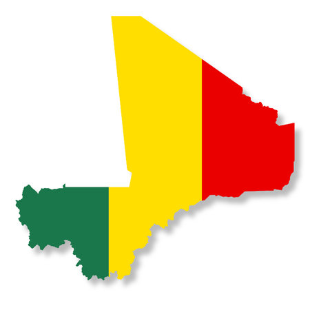 Mali map on white background 3d illustrationの写真素材