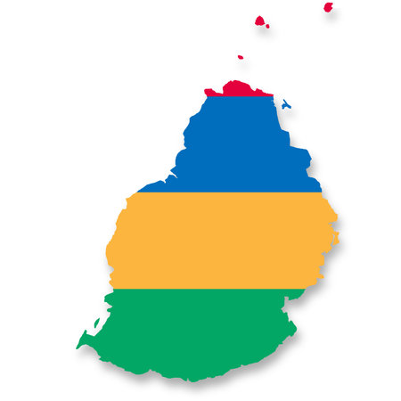 Mauritius map on white background 3d illustrationの写真素材