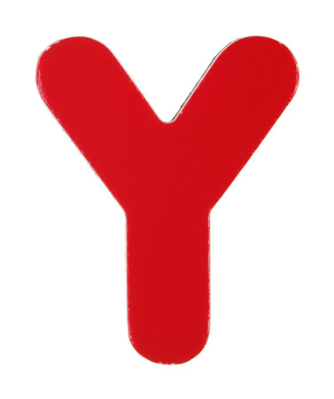 Y magnetic letter on whiteの写真素材