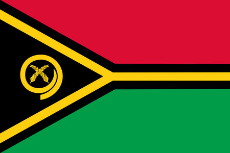 Vanuatu flag background illustration yellow black red and greenの写真素材