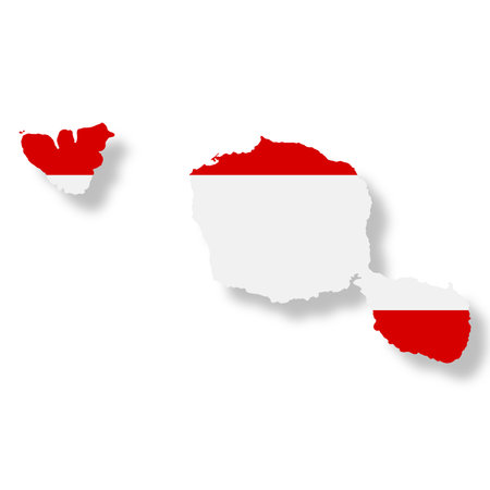 Tahiti flag map with clipping path 3d illustrationの写真素材