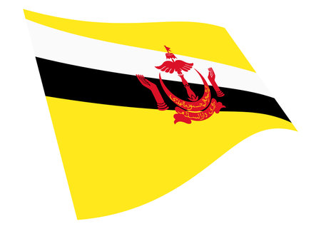 Brunei waving flag 3d illustration with clipping pathの写真素材
