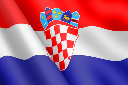 Croatia waving flag 3d illustrationの写真素材
