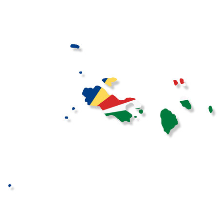 Seychelles flag map with clipping pathの写真素材