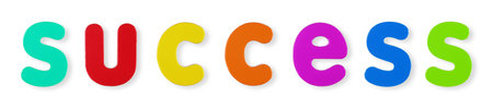 Success word in coloured magnetic letters