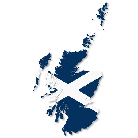 Scotland flag map with clipping pathの写真素材