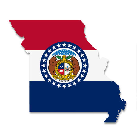 Missouri State Flag Map with clipping pathの写真素材