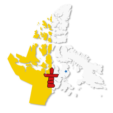 Nunavut Territory Canada Flag Mapの写真素材