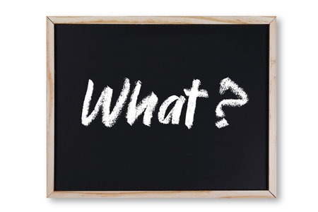 What word in chalk on chalkboardの写真素材