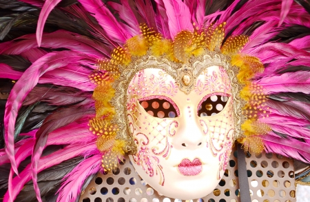 Pink feather maskの写真素材