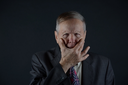 man making funny faceの写真素材
