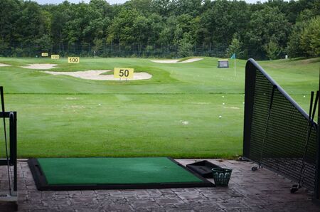 golf course green grass backgroundの写真素材