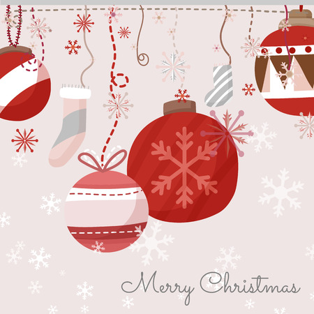 Vector Christmas Greeting Card. Merry Christmas lettering and backgroundのイラスト素材