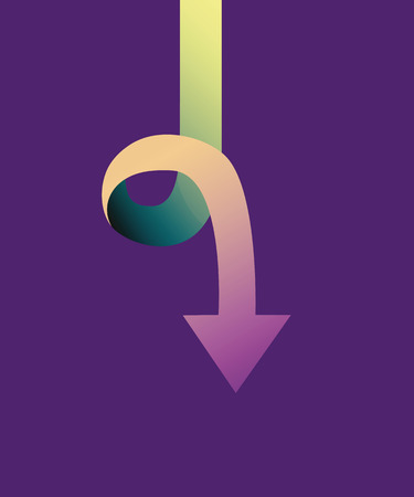 colored zigzag arrow pointer downのイラスト素材