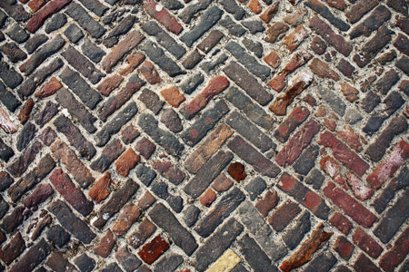 Cobblestone. Colorful, aging road from Ñobblestone