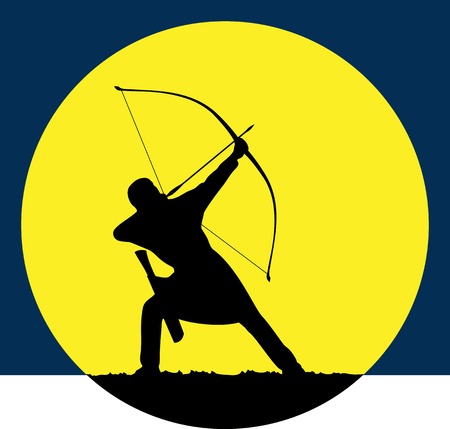 Archers hunting at dawn vectorのイラスト素材