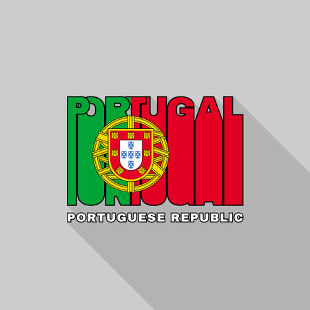 Portugal flag of the letters typography, t-shirt graphics, flat design.のイラスト素材