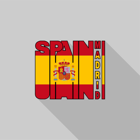 Spain flag of the letters typography, t-shirt graphics, flat design.のイラスト素材