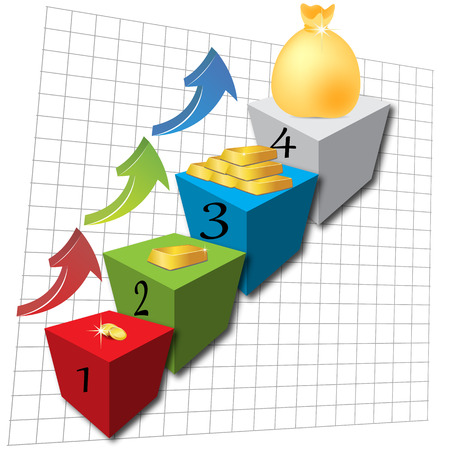Ladder to success, and put less received moreのイラスト素材