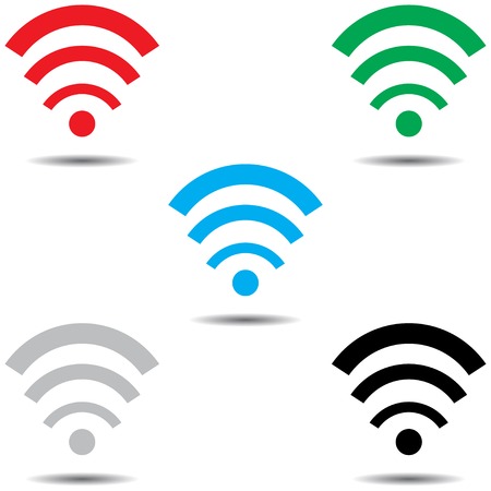 Set with Wi fi iconsのイラスト素材