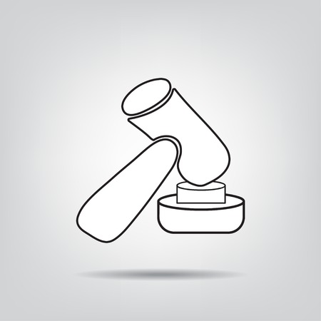 Gavel with shadowのイラスト素材