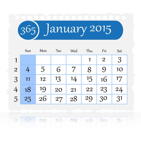 Calendar for January 2015のイラスト素材