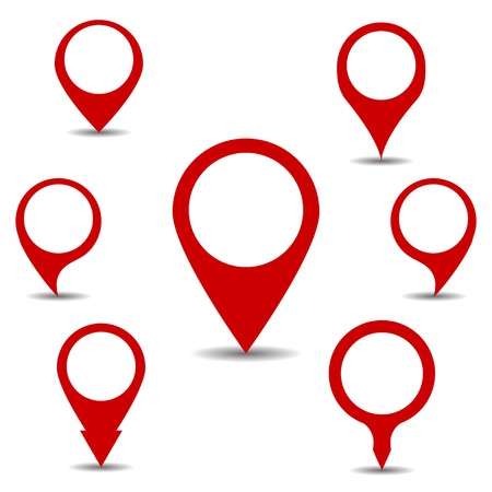 Marker Pointer for the map icon interface pointer red setのイラスト素材
