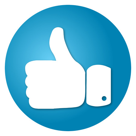 Thumbs up on a blue background vector roundのイラスト素材