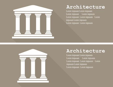 Greek temple icon vector illustration flatのイラスト素材