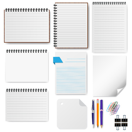 Office paper sheet set vector illustrationのイラスト素材
