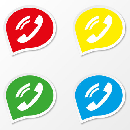 Colored set phone speech bubble icon vector illustrationのイラスト素材