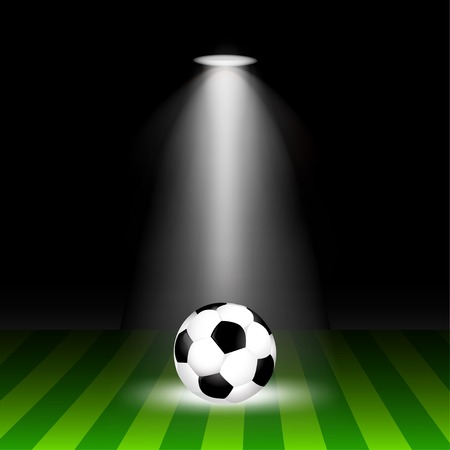 The ball is on the field with lighting vector illustrationのイラスト素材