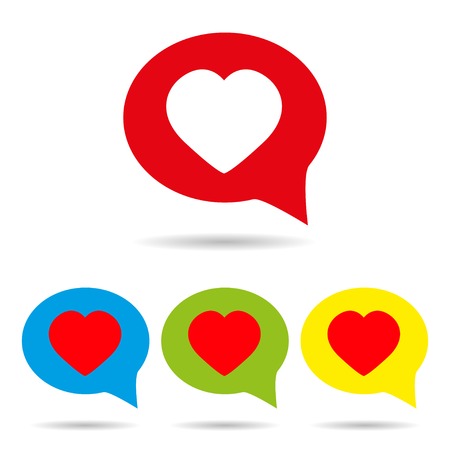 Heart in speech bubble icon vector illustrationのイラスト素材