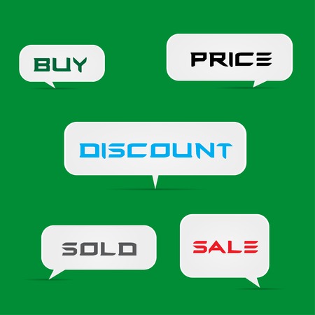 Bubbles with different inscriptions vector illustrationのイラスト素材