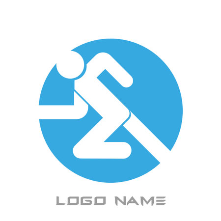 Running Man Icon logo vector nameのイラスト素材