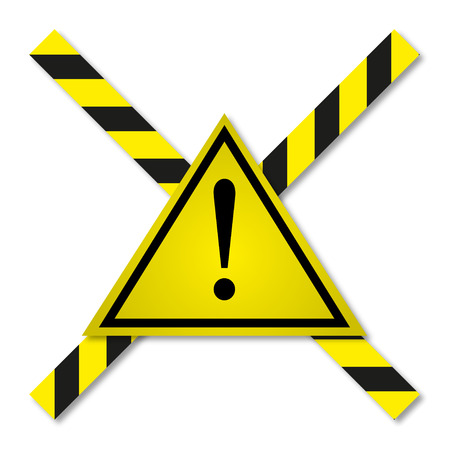 Danger tapes in yellow-black lineのイラスト素材