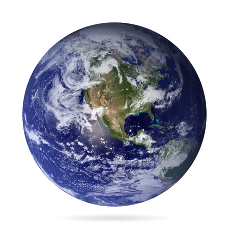 Earth realistic with shadow vector eps10のイラスト素材