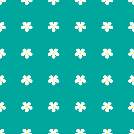 Flower pattern on a turquoise backgroundのイラスト素材