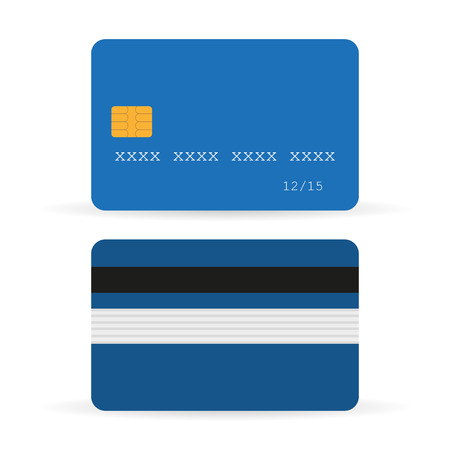 credit card front and back with shadowsのイラスト素材