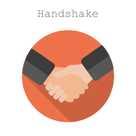Handshake icon flat styleのイラスト素材