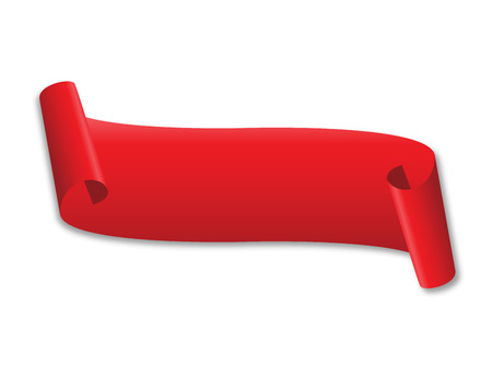 Curved Paper Banner red colorのイラスト素材