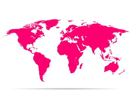 map earth with shadow pink coloredのイラスト素材