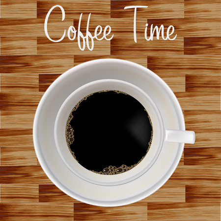 Wooden background stylish coffee  cup illustration woodのイラスト素材